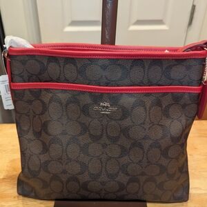 Coach File Crossbody in Signature Canvas NWT